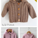 Baby Cabled Jacket with Hood Free Knitting Pattern