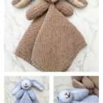 Bunny Lovey Blanket Free Knitting Pattern