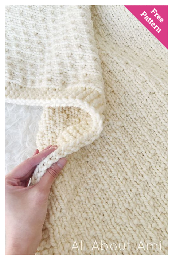 Chunky Dotty Blanket Free Knitting Pattern 