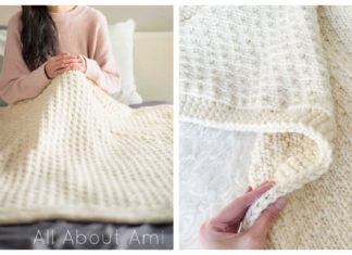 Chunky Dotty Blanket Free Knitting Pattern