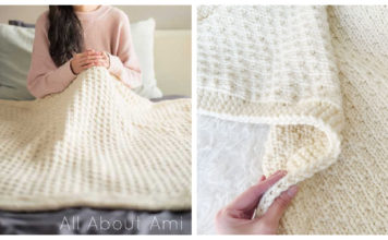 Chunky Dotty Blanket Free Knitting Pattern