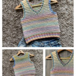 Fluffy Cotton Candy Vest Free Knitting Pattern