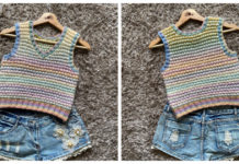 Fluffy Cotton Candy Vest Free Knitting Pattern