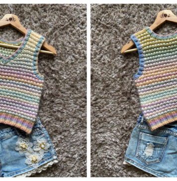 Fluffy Cotton Candy Vest Free Knitting Pattern