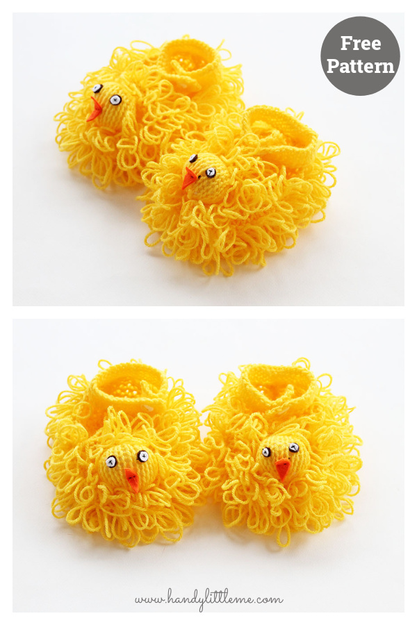 Easter Chick Slippers Free Knitting Pattern