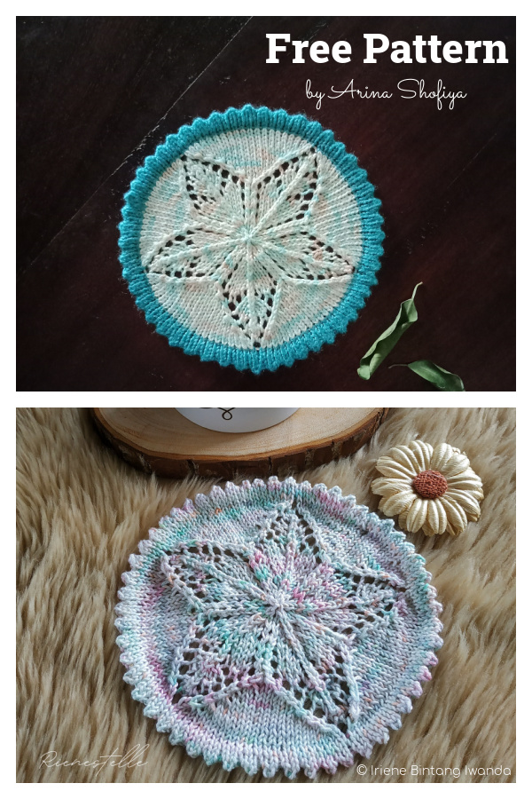 Daylily Coaster Free Knitting Pattern