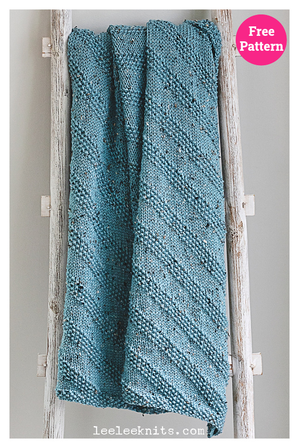 Diagonal Modern Baby Blanket Free Knitting Pattern