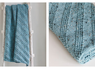 Diagonal Modern Baby Blanket Free Knitting Pattern