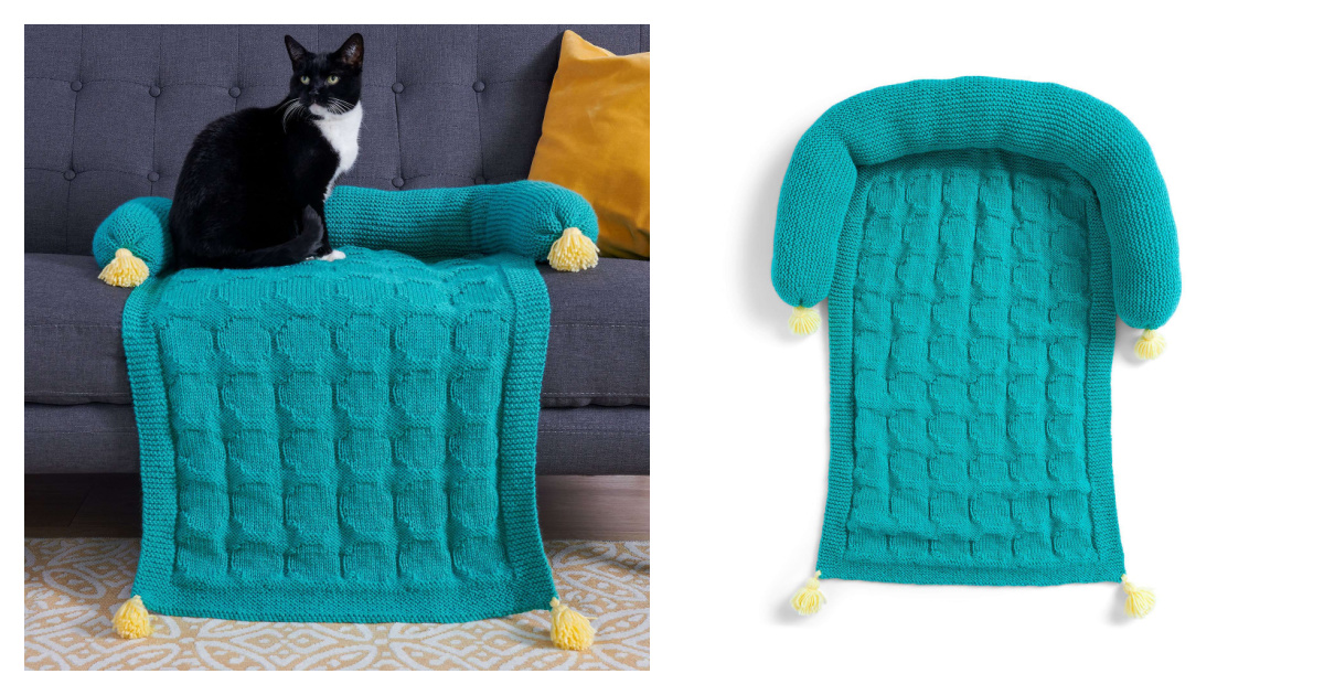 Sofa Saver Pet Blanket Modèle de tricot gratuit