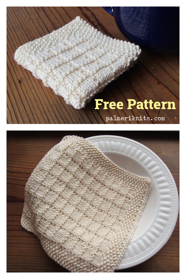 Modèle de tricot gratuit pour débarbouillette carrée