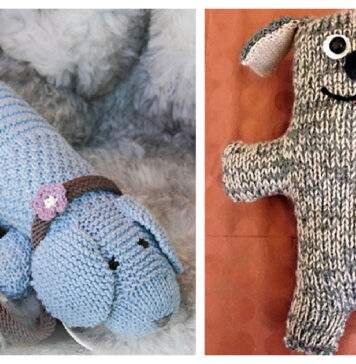 Stuffed Toy Dog Free Knitting Pattern