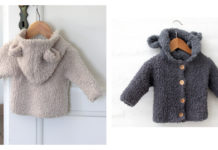 Teddy Hooded Baby Jacket Free Knitting Pattern