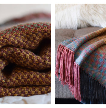 Woven-Look Throw Free Knitting Pattern