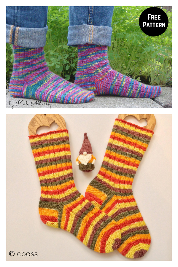 Basic Ribbed Socks Free Knitting Pattern