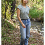 Cropped Cable Vest Free Knitting Pattern