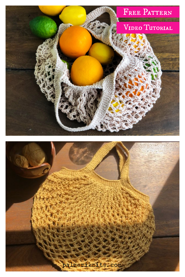 French Market Bag Free Knitting Pattern and Video Tutorial