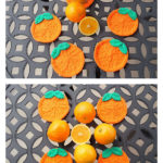 Leafy Orange Coaster Knitting Pattern