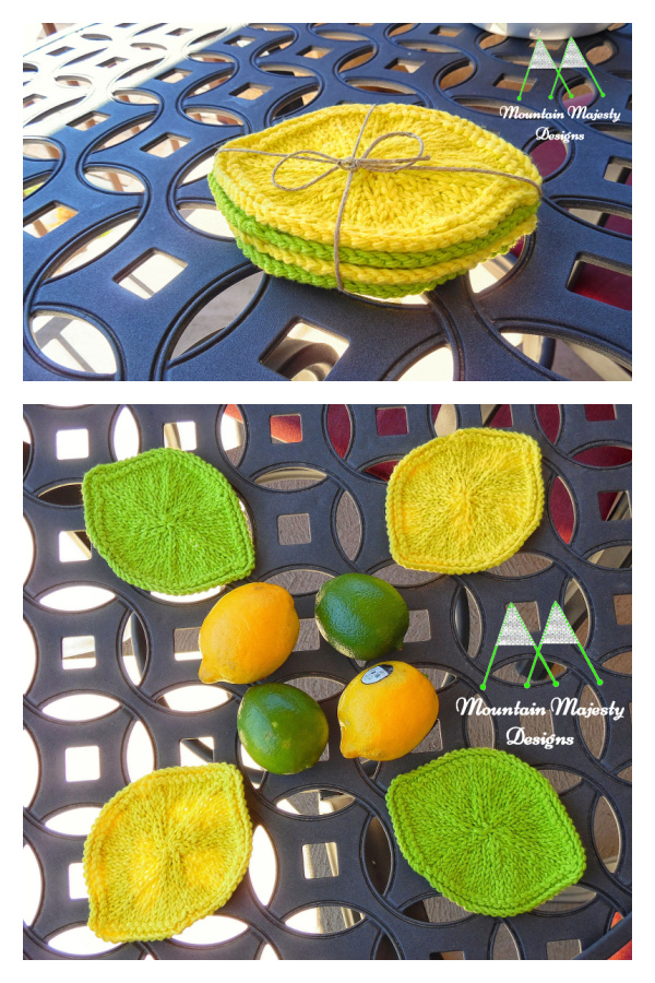 Modèle de tricot de dessous de verre citron vert