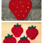 Strawberry Coaster Free Knitting Pattern