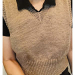 V Neck Cropped Vest Free Knitting Pattern