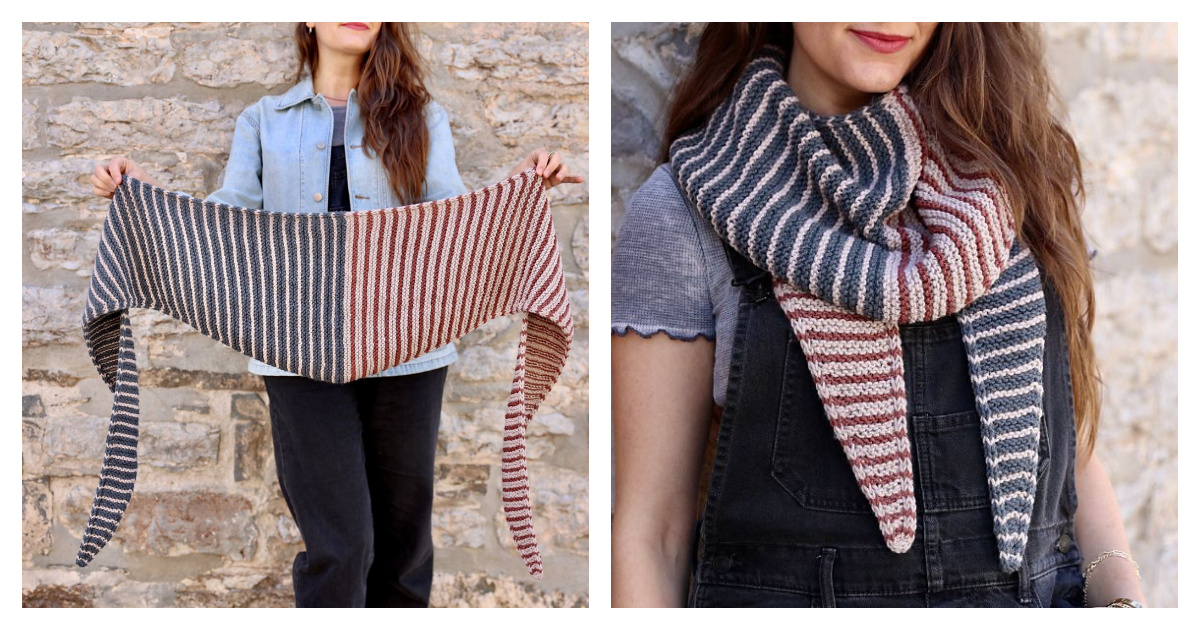 Brewster Striped Kerchief Free Knitting Pattern
