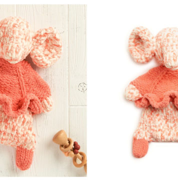 Ballerina Elephant Rag Doll Free Knitting Pattern