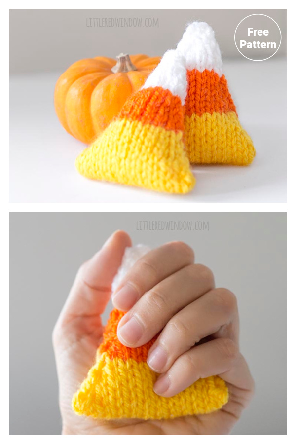 Candy Corn Handwarmers Free Knitting Pattern