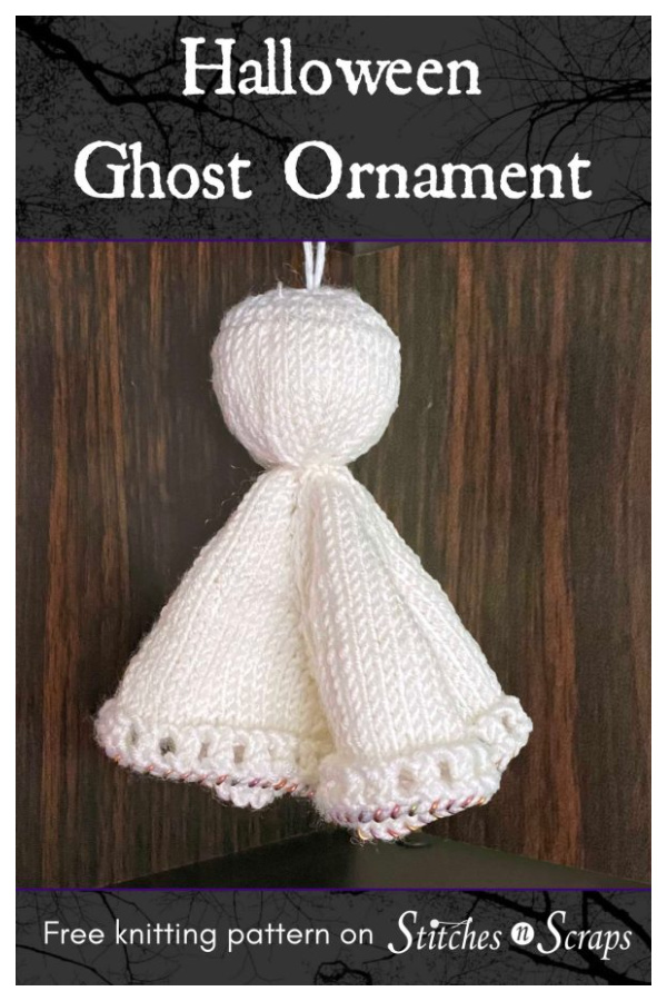 Halloween Ghost Ornament Free Knitting Pattern