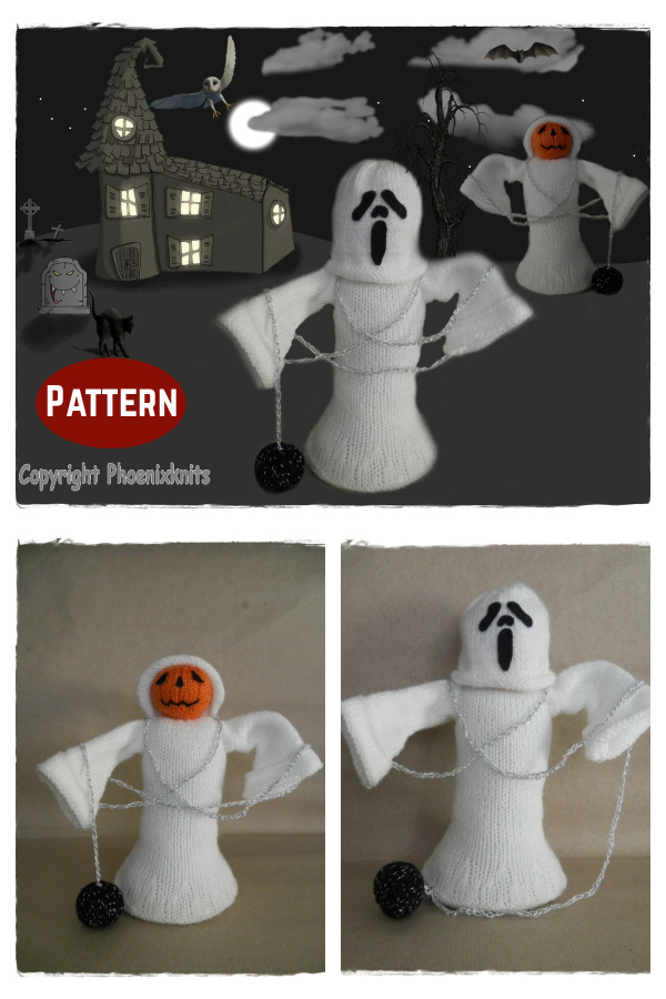 Halloween Pumpkin Ghostie Knitting Pattern