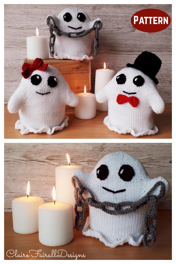 Happy Halloween Ghosts Knitting Pattern