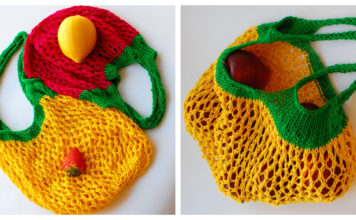 Lemon and Strawberry Bag Market Duo Free Knitting Pattern