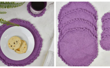 Scallop Placemats and Coasters Free Knitting Pattern