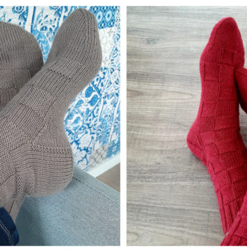 Basket Stitch Chessmaster Socks Free Knitting Pattern