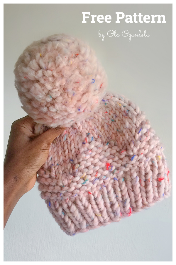 Easy Ade Beanie Hat Free Knitting Pattern 