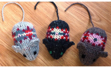 Fair Isle Mice Free Knitting Pattern