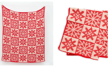 Mosaic Snowflakes Blanket Free Knitting Pattern