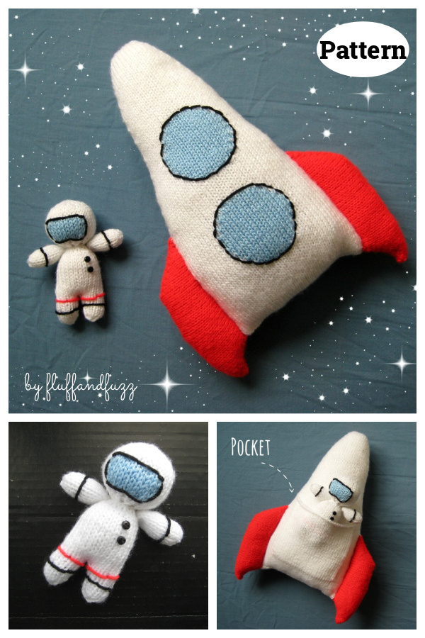 Space Rocket and Astronaut Toy Knitting Pattern