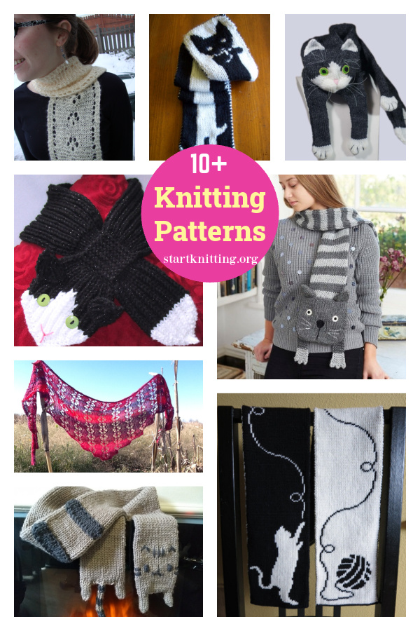 10+ Cat Scarf Knitting Patterns 