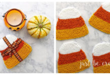 Candy Corn Coaster Free Knitting Pattern and Video Tutorial
