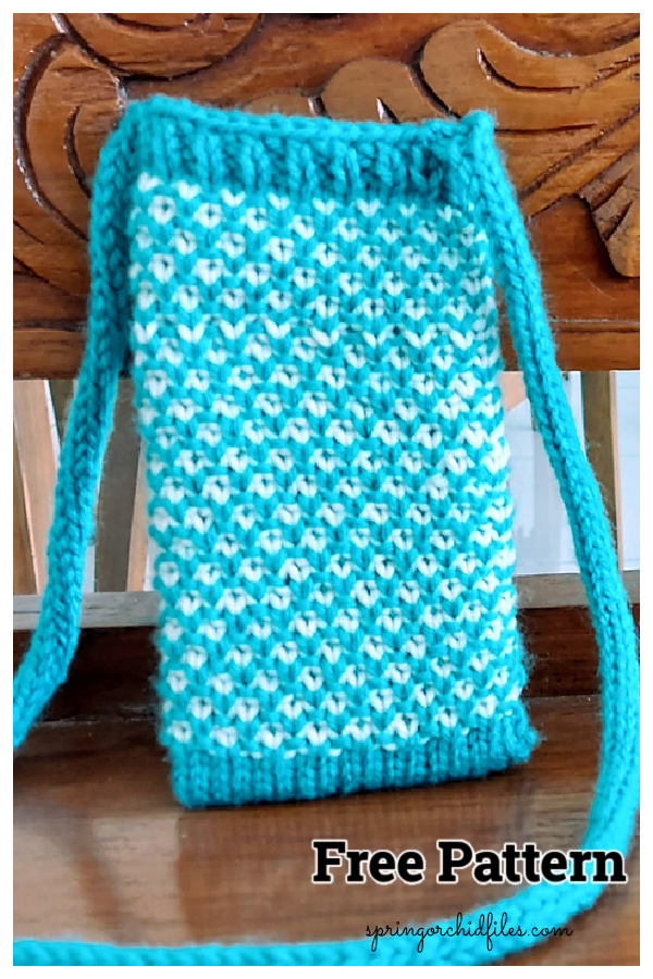 Crossbody Cell Phone Bag Free Knitting Pattern