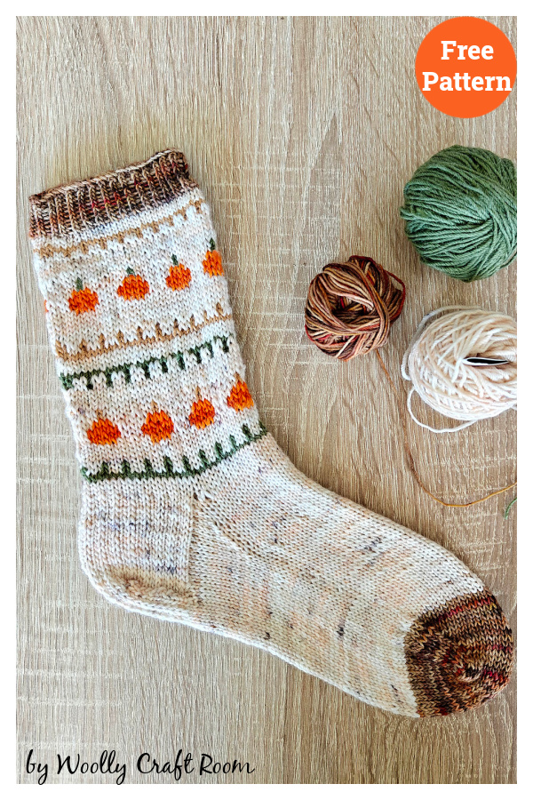 Easy Pumpkin Socks Free Knitting Pattern