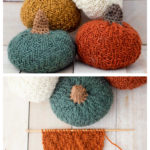 Flat Knit Chevron Pumpkins Free Knitting Pattern