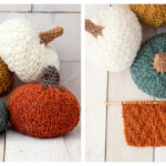 Flat Knit Chevron Pumpkins Free Knitting Pattern