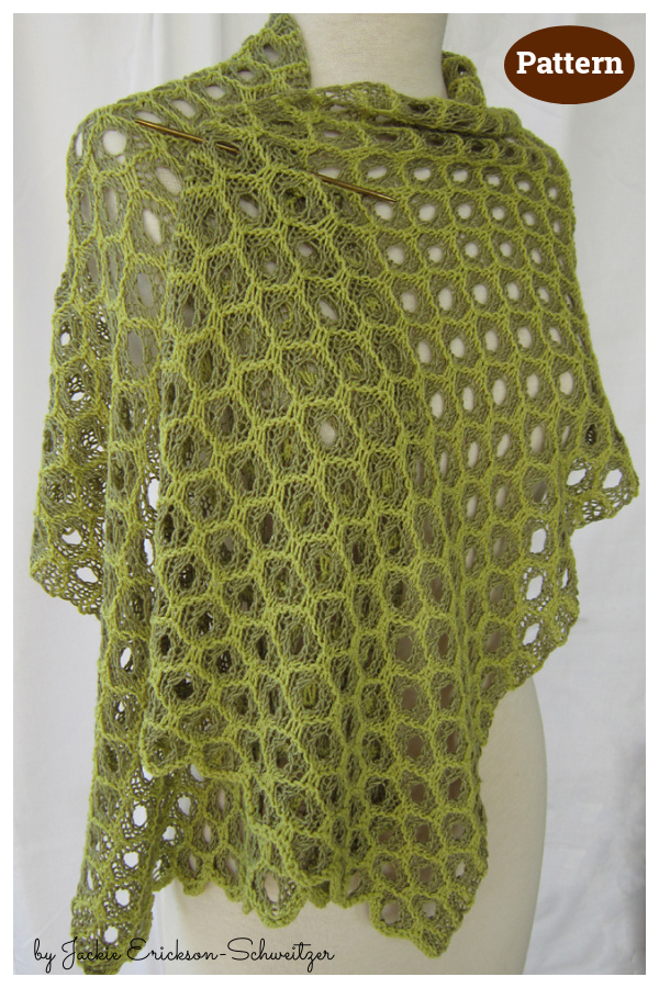 Honeycomb Shadow Lace Stole Knitting Pattern
