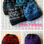 Marius Hats Scull Heart Smiley Free Knitting Pattern