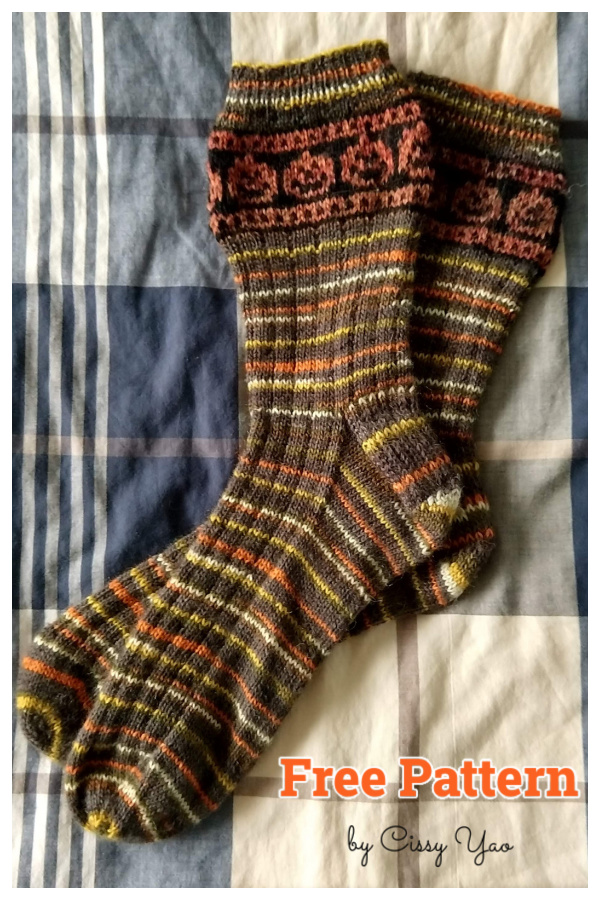 Saison de Spooky Socks Free Knitting Pattern