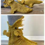Tricerasocks Triceratops Dinosaur Socks Knitting Pattern