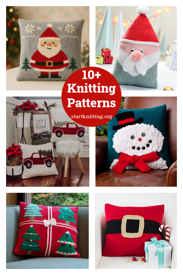10+ Christmas Pillow Cushion Knitting Patterns 