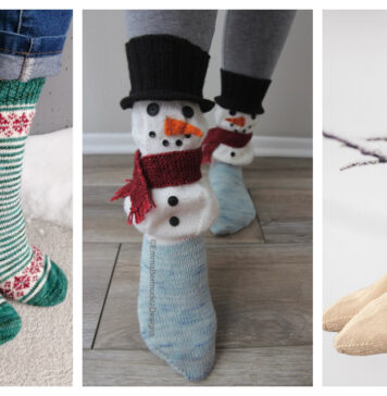 10+ Christmas Socks Knitting Patterns