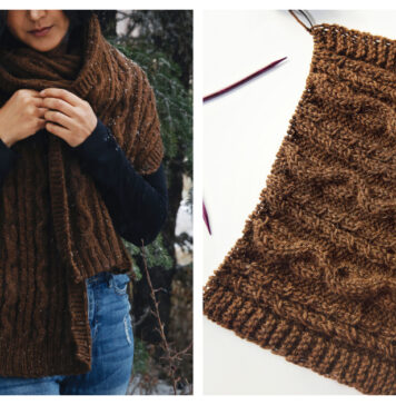 Alpine Cabled Scarf Free Knitting Pattern